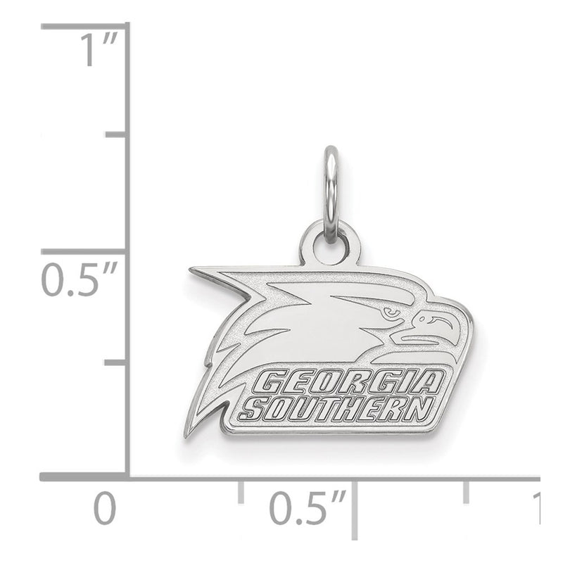 Sterling Silver Rhodium Plated Logoart Georgia Southern University Eagle Extra Small Pendant
