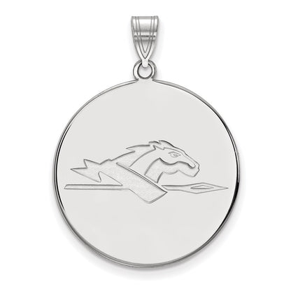 10K White Gold Logoart Longwood University Horse Extra Large Disc Pendant