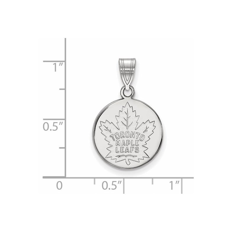 14K White Gold Nhl Logoart Toronto Maple Leafs Medium Disc Pendant