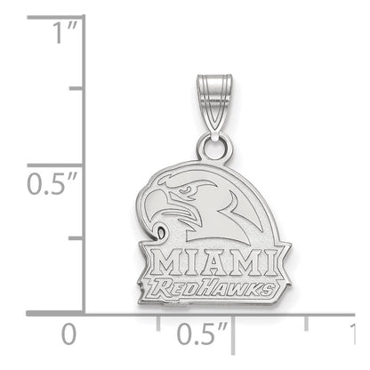 10K White Gold Logoart Miami University Ohio Redhawks Small Pendant