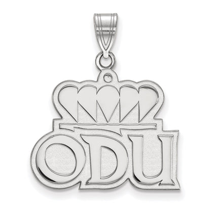 10K White Gold Logoart Old Dominion University O D U Large Pendant