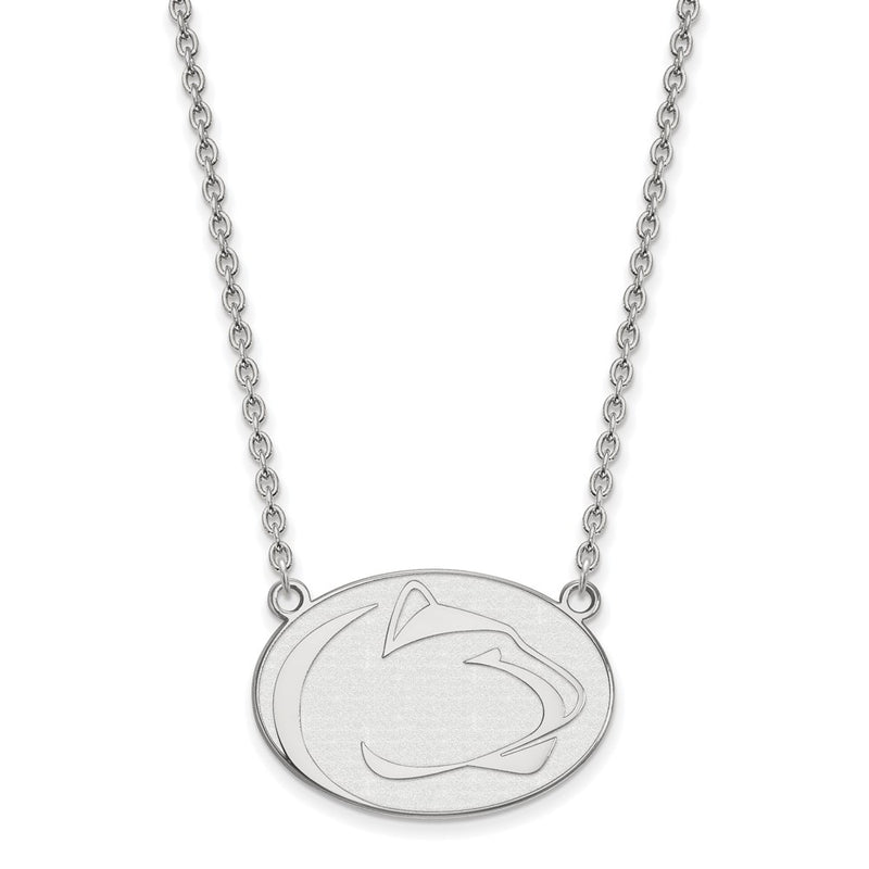 10K White Gold Logoart Penn State University Lion Large Pendant 18 Inch Necklace
