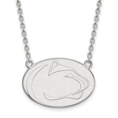 10K White Gold Logoart Penn State University Lion Large Pendant 18 Inch Necklace