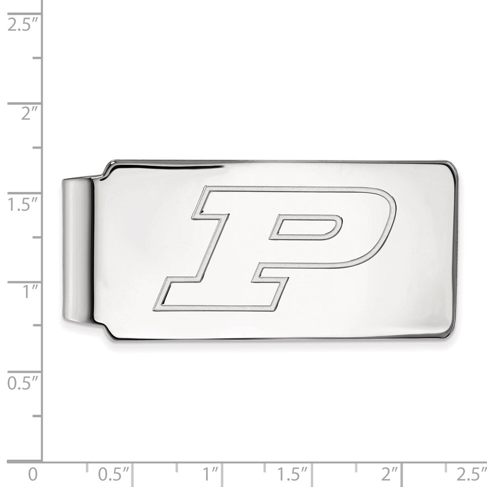 Sterling Silver Rhod-Pltd Logoart Purdue Univ. Money Clip