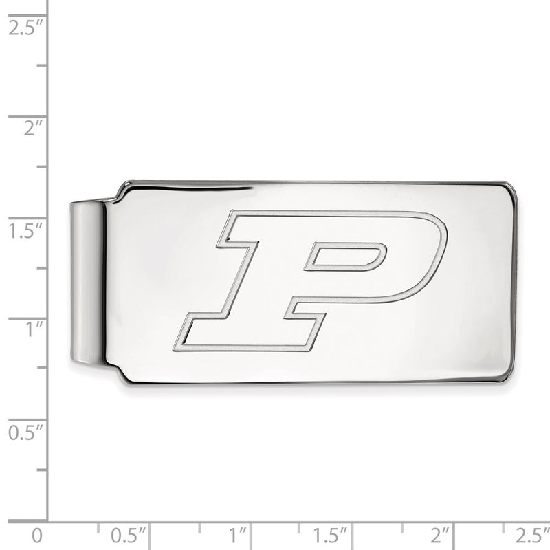 Sterling Silver Rhod-Pltd Logoart Purdue Univ. Money Clip