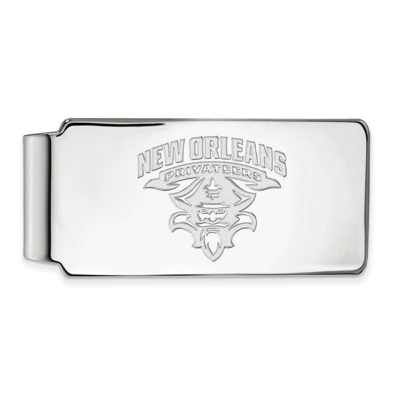 Sterling Silver Rhod-Pltd Logoart University of New Orleans Money Clip