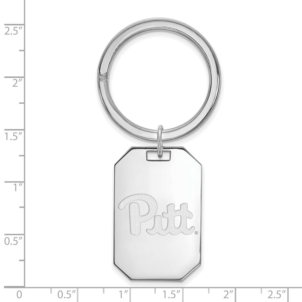 Sterling Silver Rhod-Pltd Logoart University of Pittsburgh Key Ring