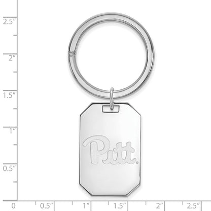 Sterling Silver Rhod-Pltd Logoart University of Pittsburgh Key Ring