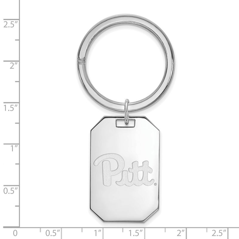 Sterling Silver Rhod-Pltd Logoart University of Pittsburgh Key Ring