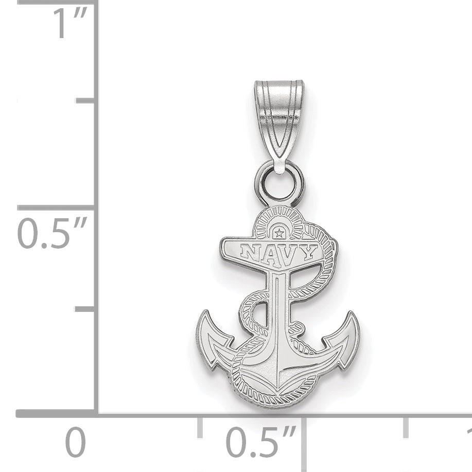 10K White Gold Logoart Us Naval Academy Anchor Small Pendant
