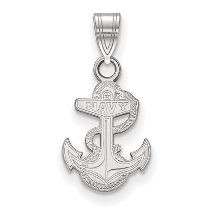 14K White Gold Logoart Us Naval Academy Anchor Small Pendant