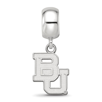 Sterling Silver Rhod-Pltd Logoart Baylor University Sm Dangle Bead