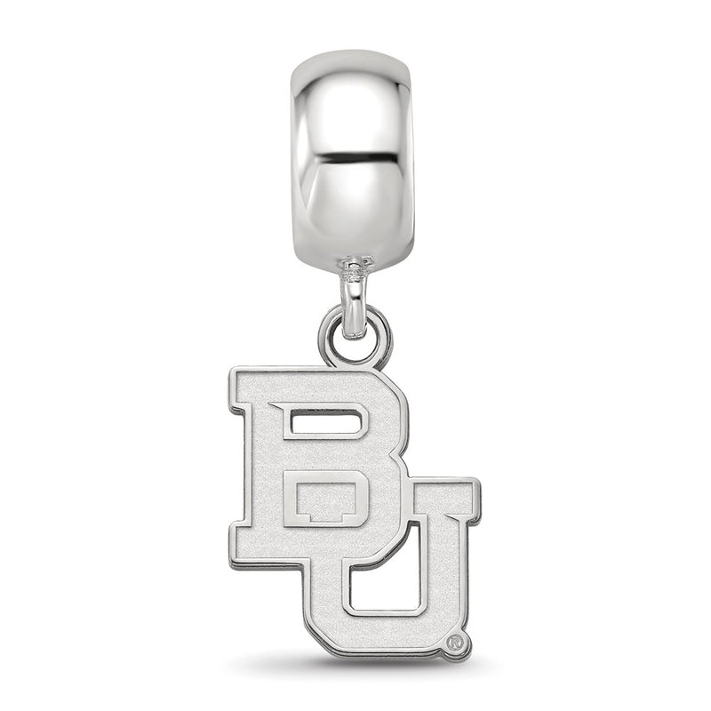 Sterling Silver Rhod-Pltd Logoart Baylor University Sm Dangle Bead