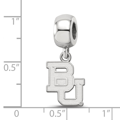 Sterling Silver Rhod-Pltd Logoart Baylor University Sm Dangle Bead