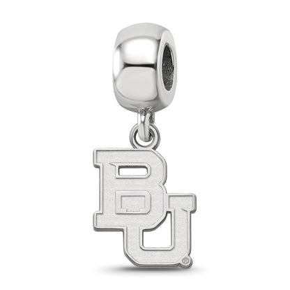Sterling Silver Rhod-Pltd Logoart Baylor University Sm Dangle Bead