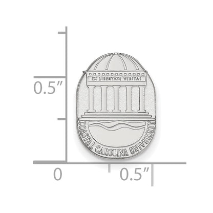 Sterling Silver Rhod-Pltd Logoart Coastal Carolina U. Crest Lapel Pin