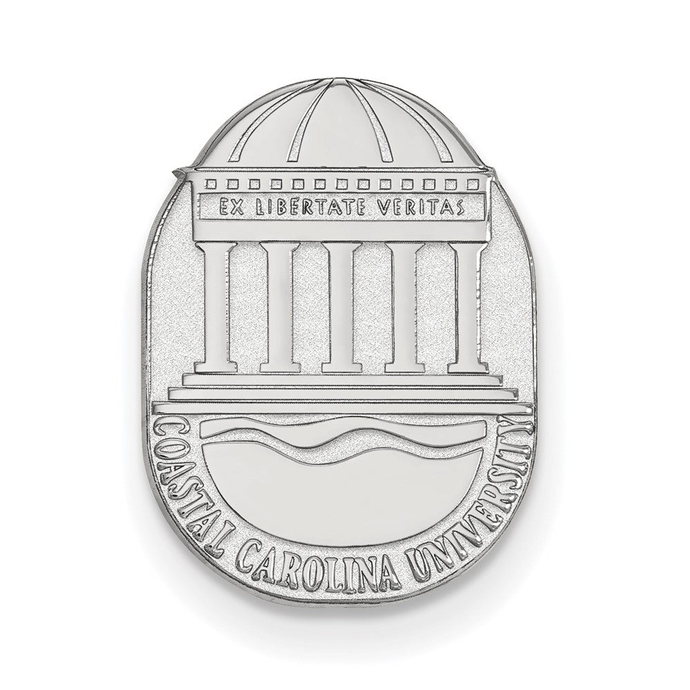 Sterling Silver Rhod-Pltd Logoart Coastal Carolina U. Crest Lapel Pin