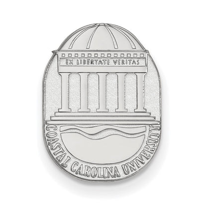 Sterling Silver Rhod-Pltd Logoart Coastal Carolina U. Crest Lapel Pin