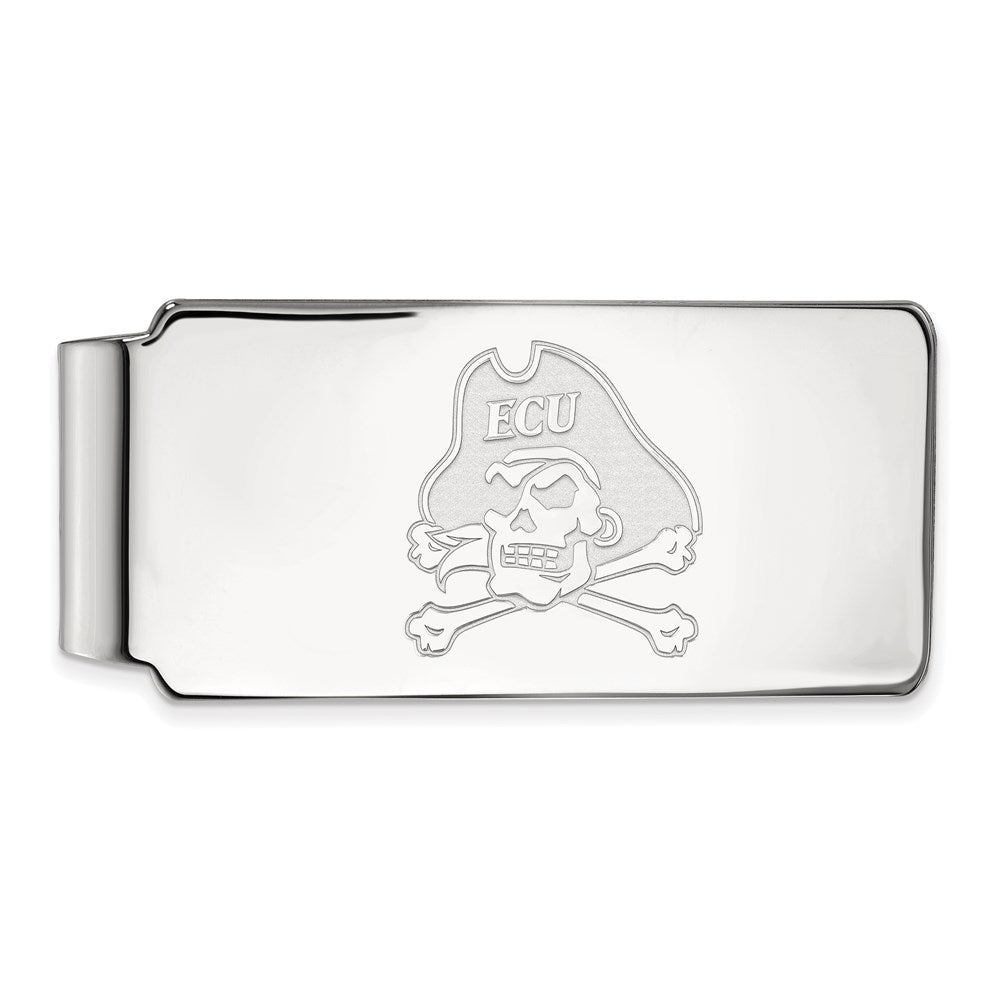 Sterling Silver Rhod-Pltd Logoart East Carolina University Money Clip