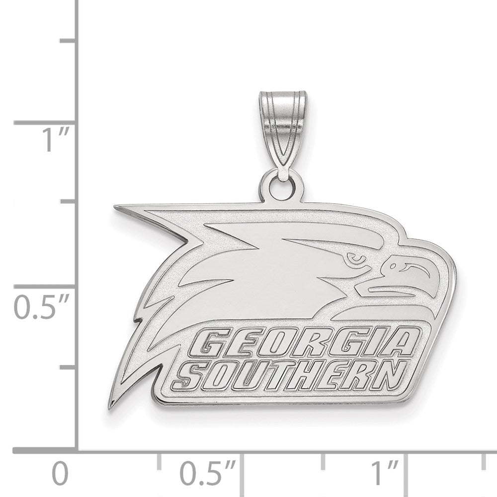 Sterling Silver Rhodium Plated Logoart Georgia Southern University Eagle Medium Pendant