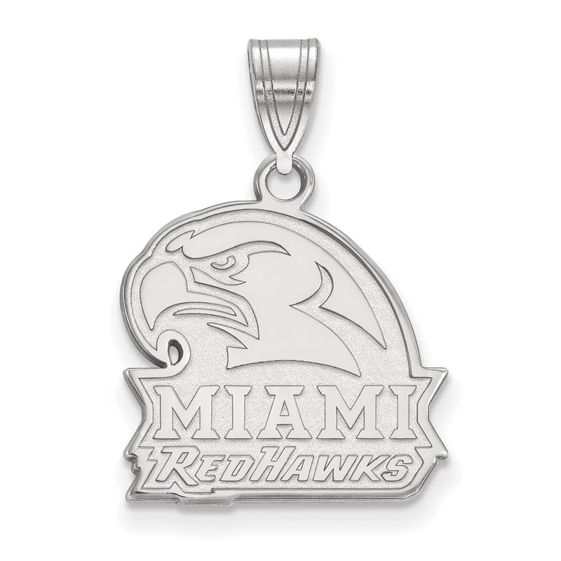 10K White Gold Logoart Miami University Ohio Redhawks Medium Pendant