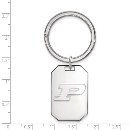 Sterling Silver Rhod-Pltd Logoart Purdue Univ. Key Ring