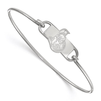Sterling Silver Rhodium Plated Nhl Logoart Ottawa Senators Small Center 7 Inch Wire Bangle