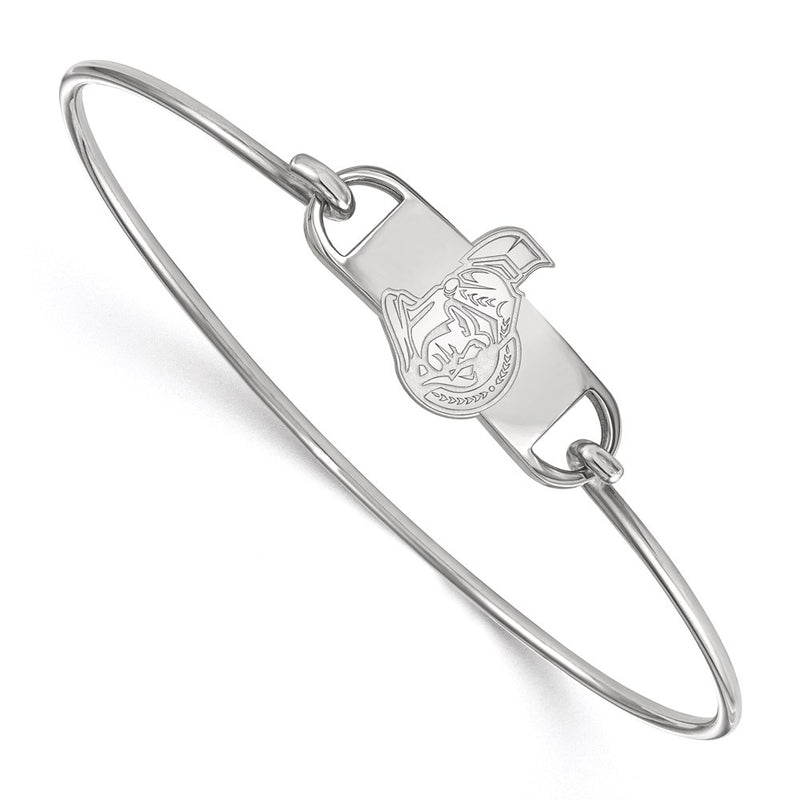 Sterling Silver Rhodium Plated Nhl Logoart Ottawa Senators Small Center 7 Inch Wire Bangle