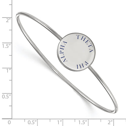 Sterling Silver Rh Plated Logoart Theta Phi Alpha Enameled Slip On Bangle