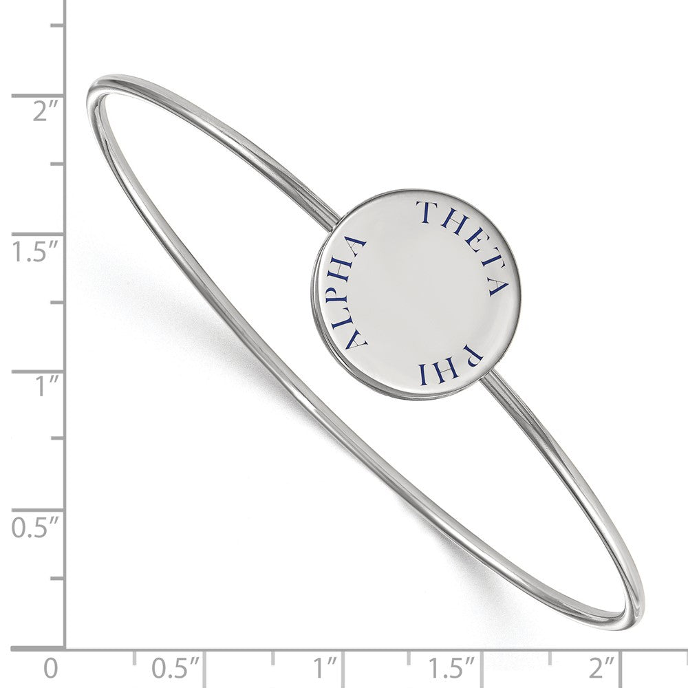 Sterling Silver Rh Plated Logoart Theta Phi Alpha Enameled Slip On Bangle Bracelet