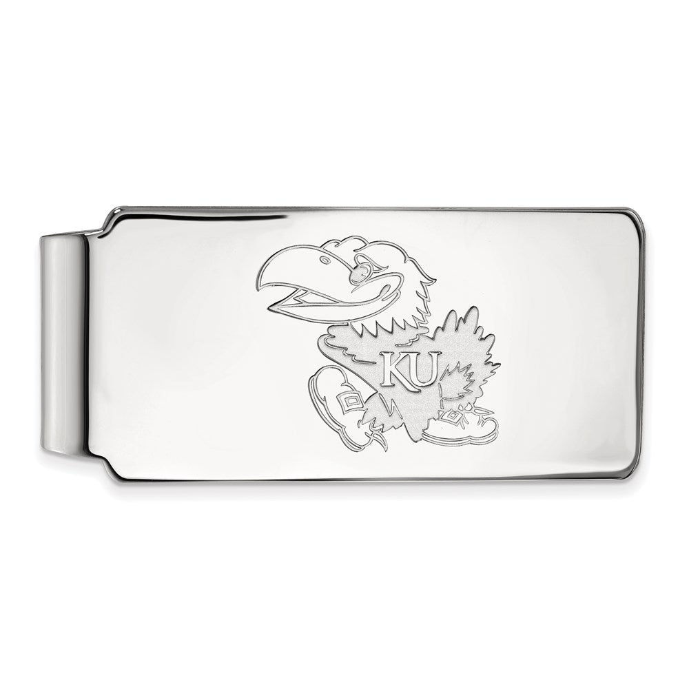 Sterling Silver Rhod-Pltd Logoart University of Kansas Money Clip