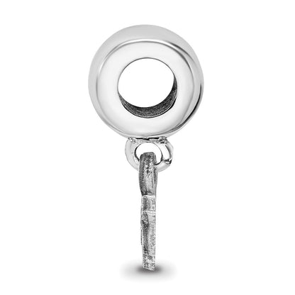 Sterling Silver Rhod-Pltd Logoart University of Nebraska Xs Dangle Bead