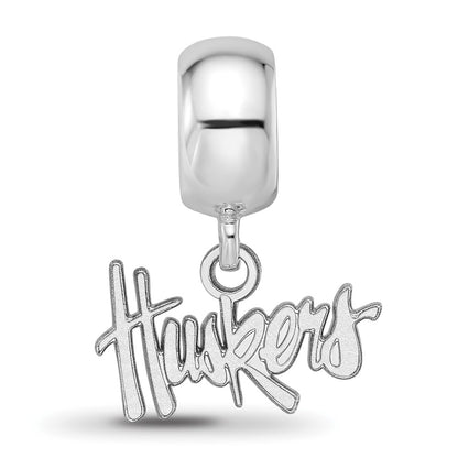 Sterling Silver Rhod-Pltd Logoart University of Nebraska Xs Dangle Bead
