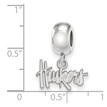 Sterling Silver Rhod-Pltd Logoart University of Nebraska Xs Dangle Bead