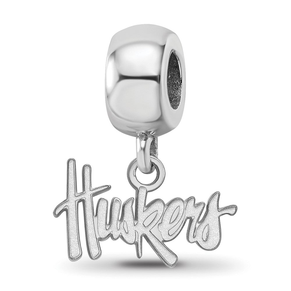 Sterling Silver Rhod-Pltd Logoart University of Nebraska Xs Dangle Bead