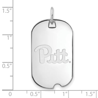10K White Gold Logoart University Of Pittsburgh Small Dog Tag Pendant