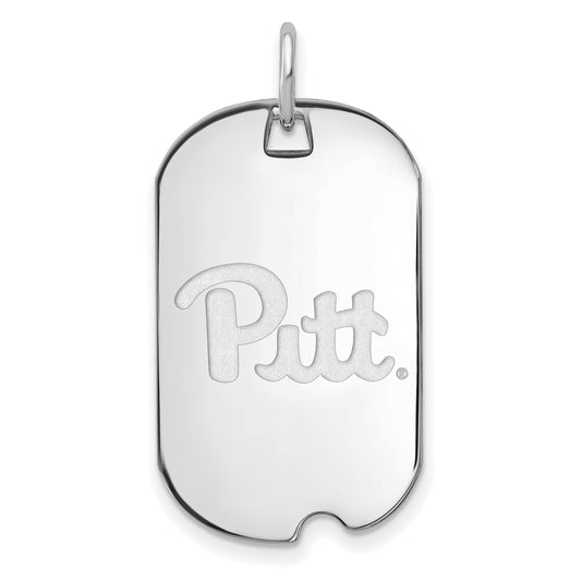 10K White Gold Logoart University Of Pittsburgh Small Dog Tag Pendant