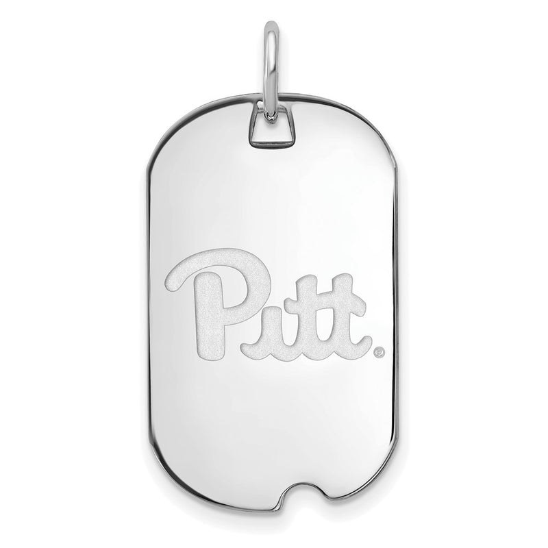 Sterling Silver Rhodium Plated Logoart University Of Pittsburgh Small Dog Tag Pendant