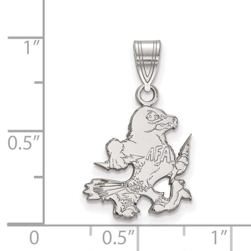 10K White Gold Logoart United States Air Force Academy Falcon Medium Pendant