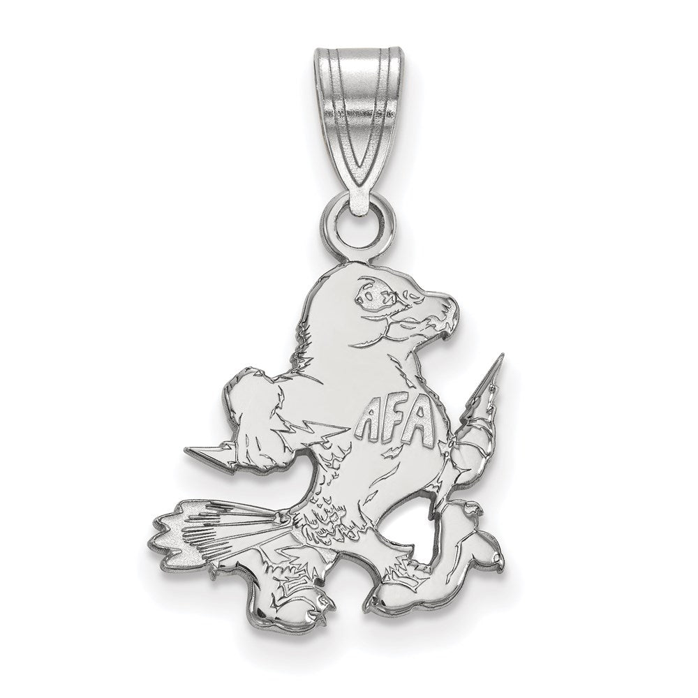 Sterling Silver Rhodium Plated Logoart United States Air Force Academy Falcon Medium Pendant