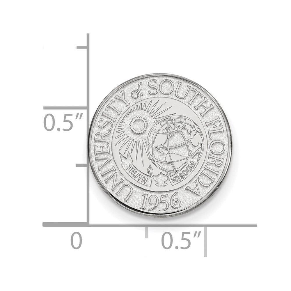 Sterling Silver Rhod-Pltd Logoart Univ. of South Florida Crest Lapel Pin