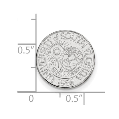 Sterling Silver Rhod-Pltd Logoart Univ. of South Florida Crest Lapel Pin