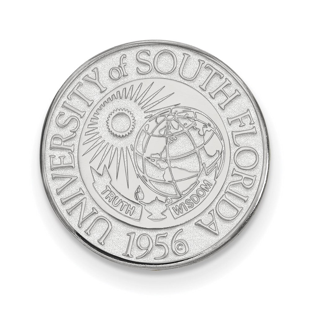 Sterling Silver Rhod-Pltd Logoart Univ. of South Florida Crest Lapel Pin