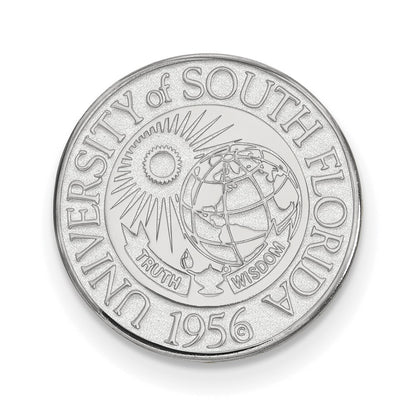 Sterling Silver Rhod-Pltd Logoart Univ. of South Florida Crest Lapel Pin
