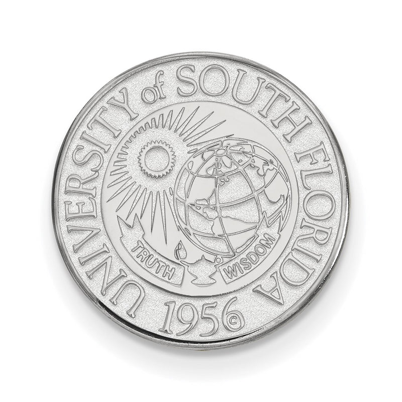 Sterling Silver Rhod-Pltd Logoart Univ. of South Florida Crest Lapel Pin