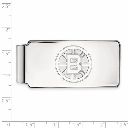 Sterling Silver Rhodium-Plated Nhl Logoart Boston Bruins Money Clip