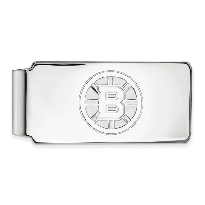 Sterling Silver Rhodium-Plated Nhl Logoart Boston Bruins Money Clip