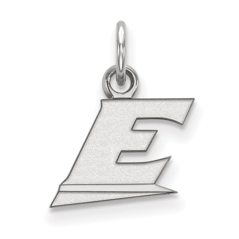 Sterling Silver Rhodium Plated Logoart Eastern Kentucky University Letter E Extra Small Pendant