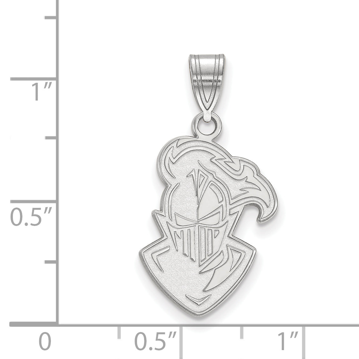 14K White Gold Logoart Furman University Paladin Large Pendant