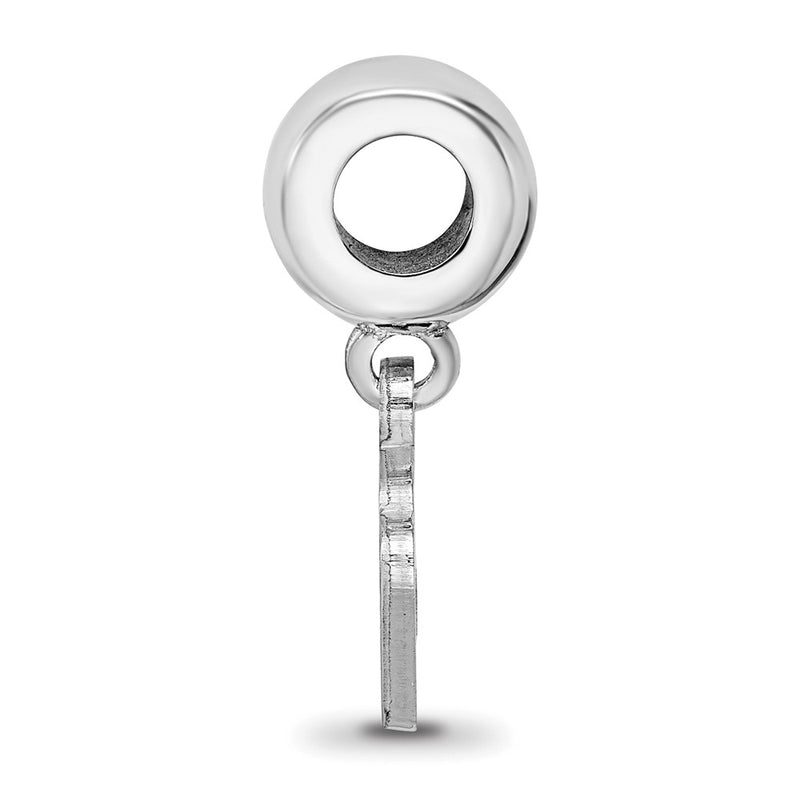 Sterling Silver Rhod-Pltd Logoart Georgia Southern U. Dangle Bead